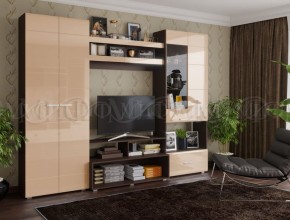 Гостиная Нэнси (МДФ) Капучино глянец/ Венге в Ирбите - irbit.mebel-e96.ru